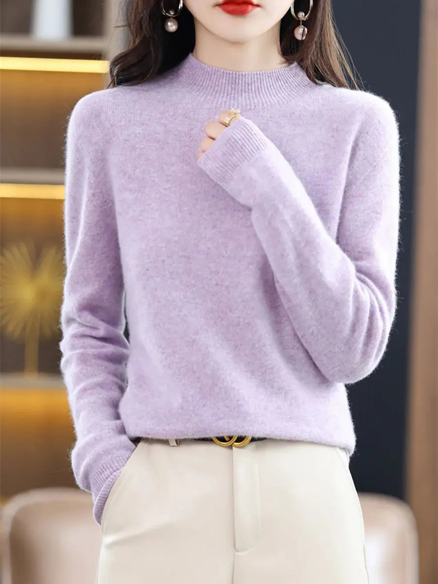 Women Casual Solid Winter Wool Warm Sweater Ada Fashion