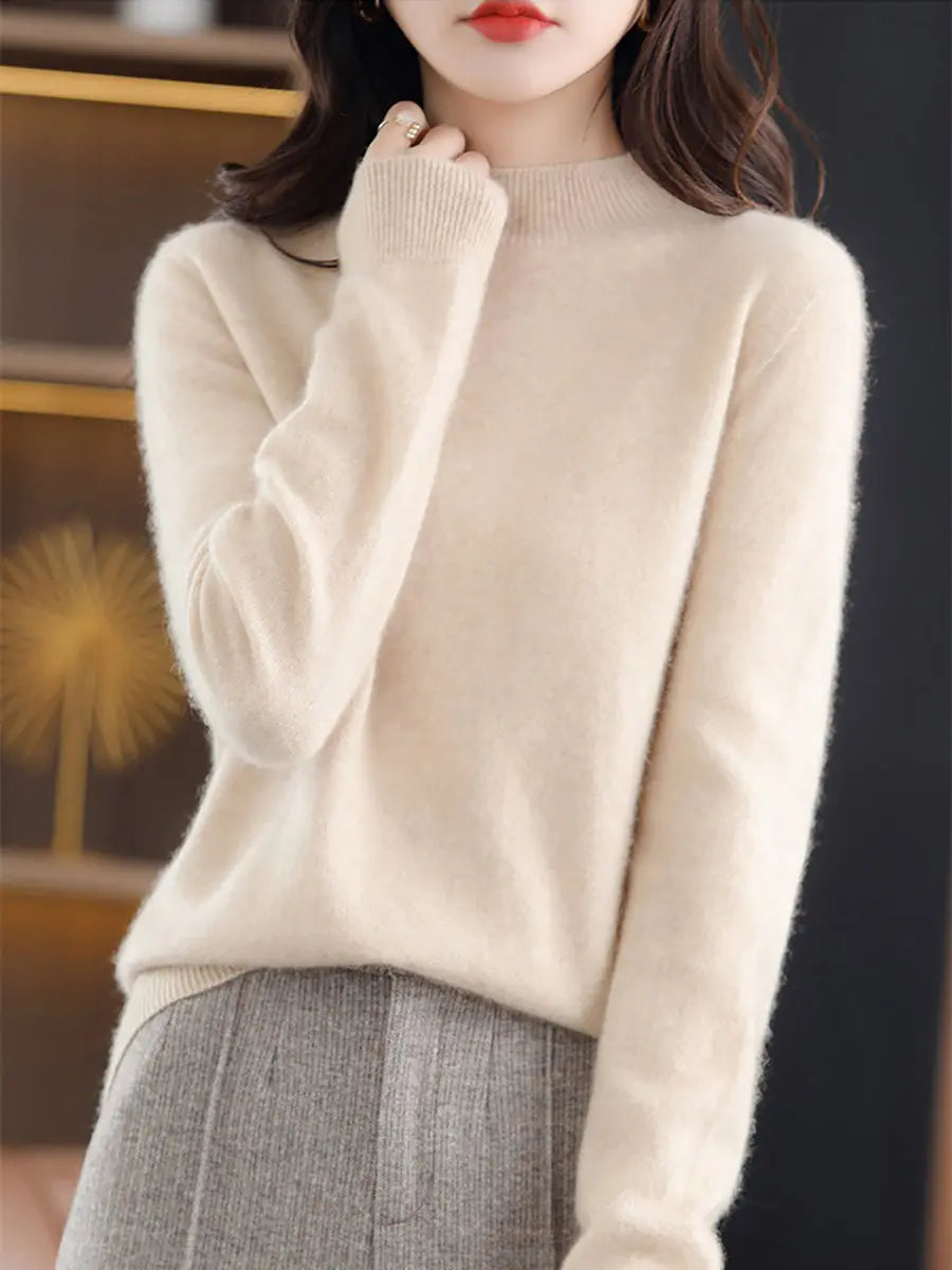 Women Casual Solid Winter Wool Warm Sweater Ada Fashion