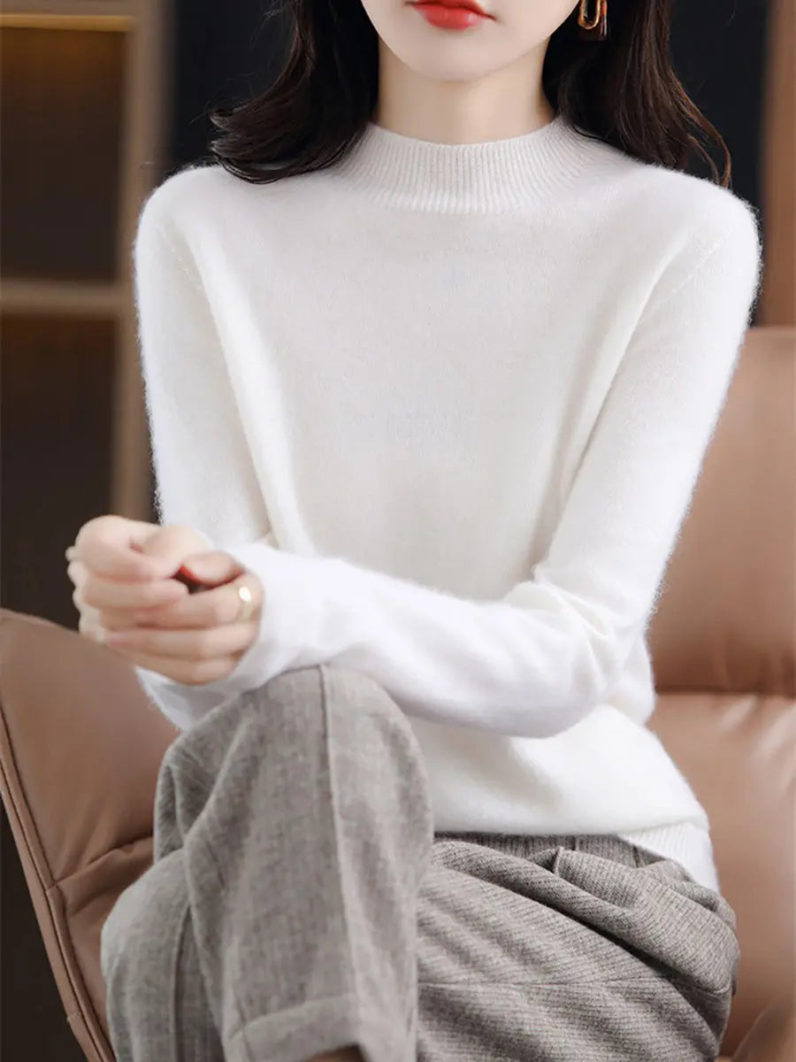 Women Casual Solid Winter Wool Warm Sweater Ada Fashion