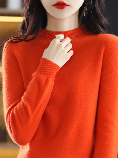 Women Casual Solid Winter Wool Warm Sweater Ada Fashion