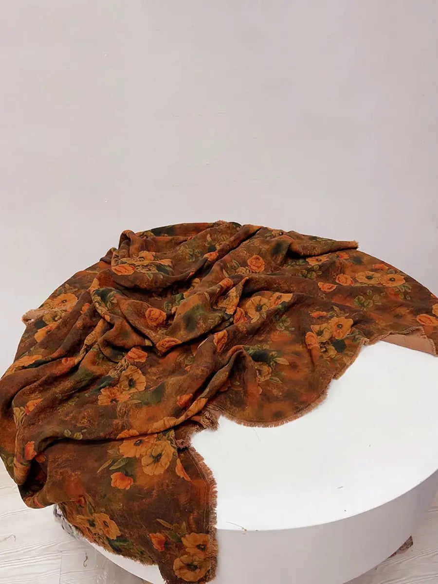 Women Ethnic Flower Tie-dye Autumn Scarf Ada Fashion