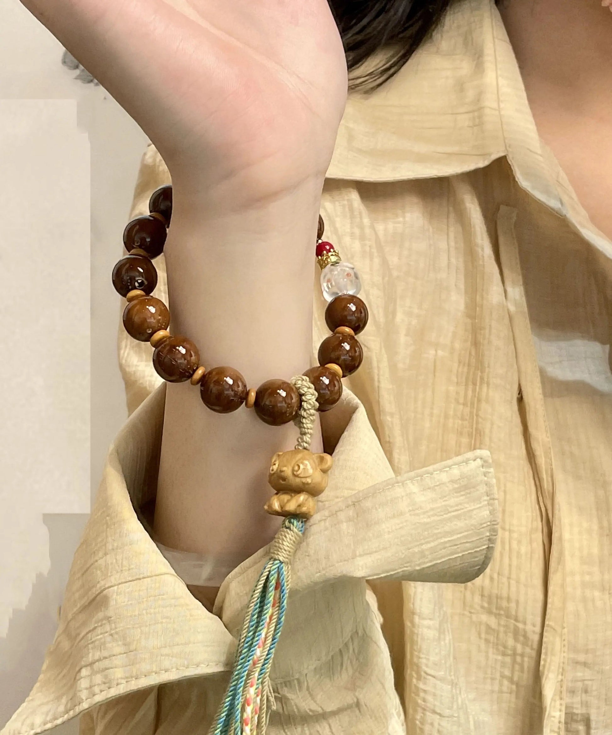 Women Hand Knitting Beads Tassel Charm Bracelet Ada Fashion