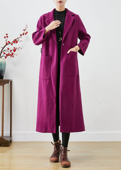 Women Lavender Oversized Woolen Coats Fall Ada Fashion