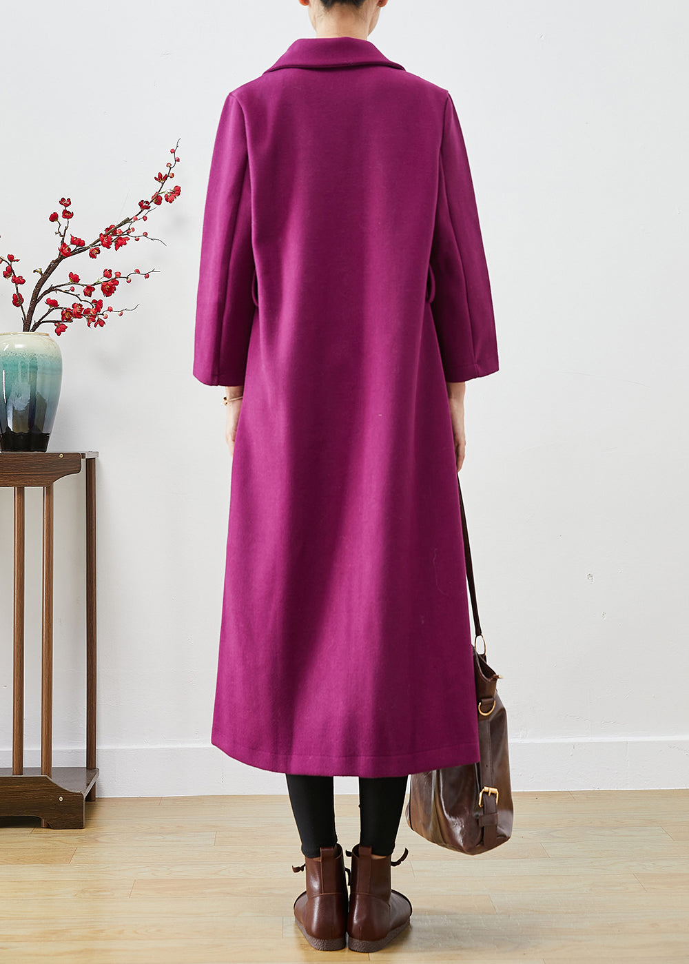 Women Lavender Oversized Woolen Coats Fall Ada Fashion