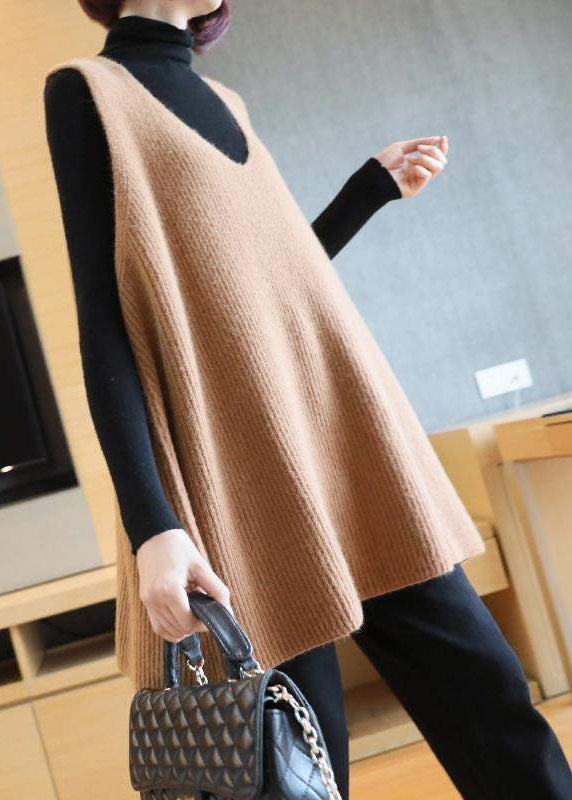 Women Mulberry V Neck Oversized Knit Vest Tops Sleeveless LY1437 - fabuloryshop