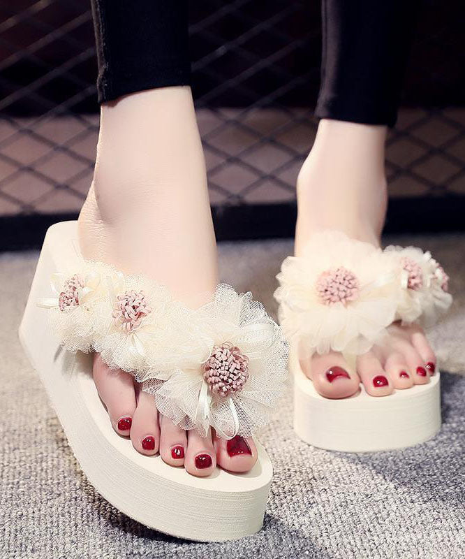 Women Purple Floral Holiday Wedge Slide Sandals For Women LY0221 - fabuloryshop