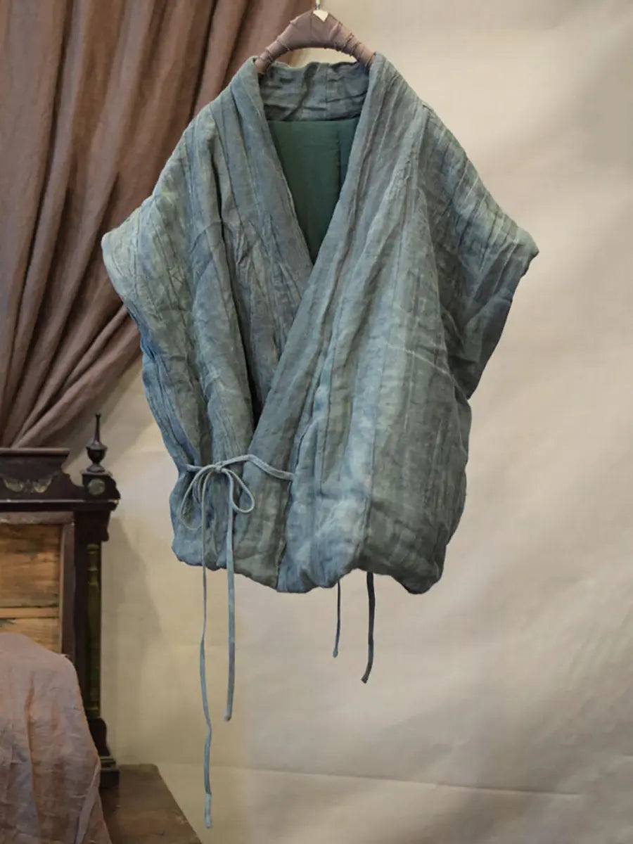 Women Retro Vintage V-Neck Solid Linen Vest Coat Ada Fashion