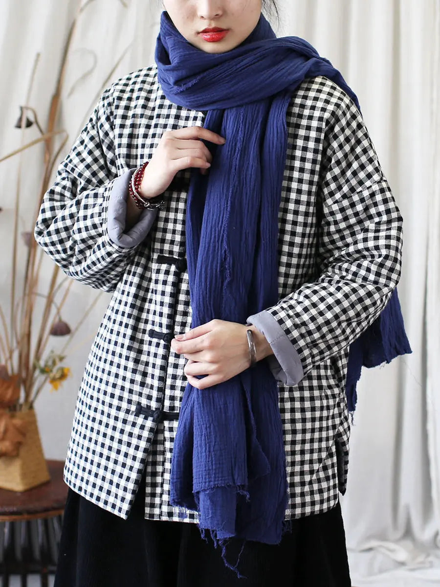 Women Vintage Winter Plaid Cotton Padded Coat Ada Fashion