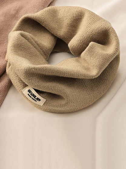 Women Warm Winter Knitted Solid Ear-Hanging Scarf Ada Fashion