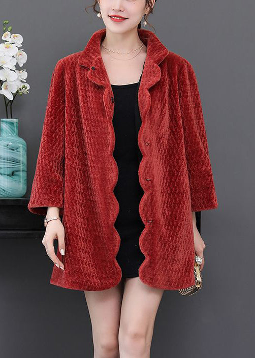 Women Watermelon Red Oversized Thick Cashmere Jackets Winter Ada Fashion