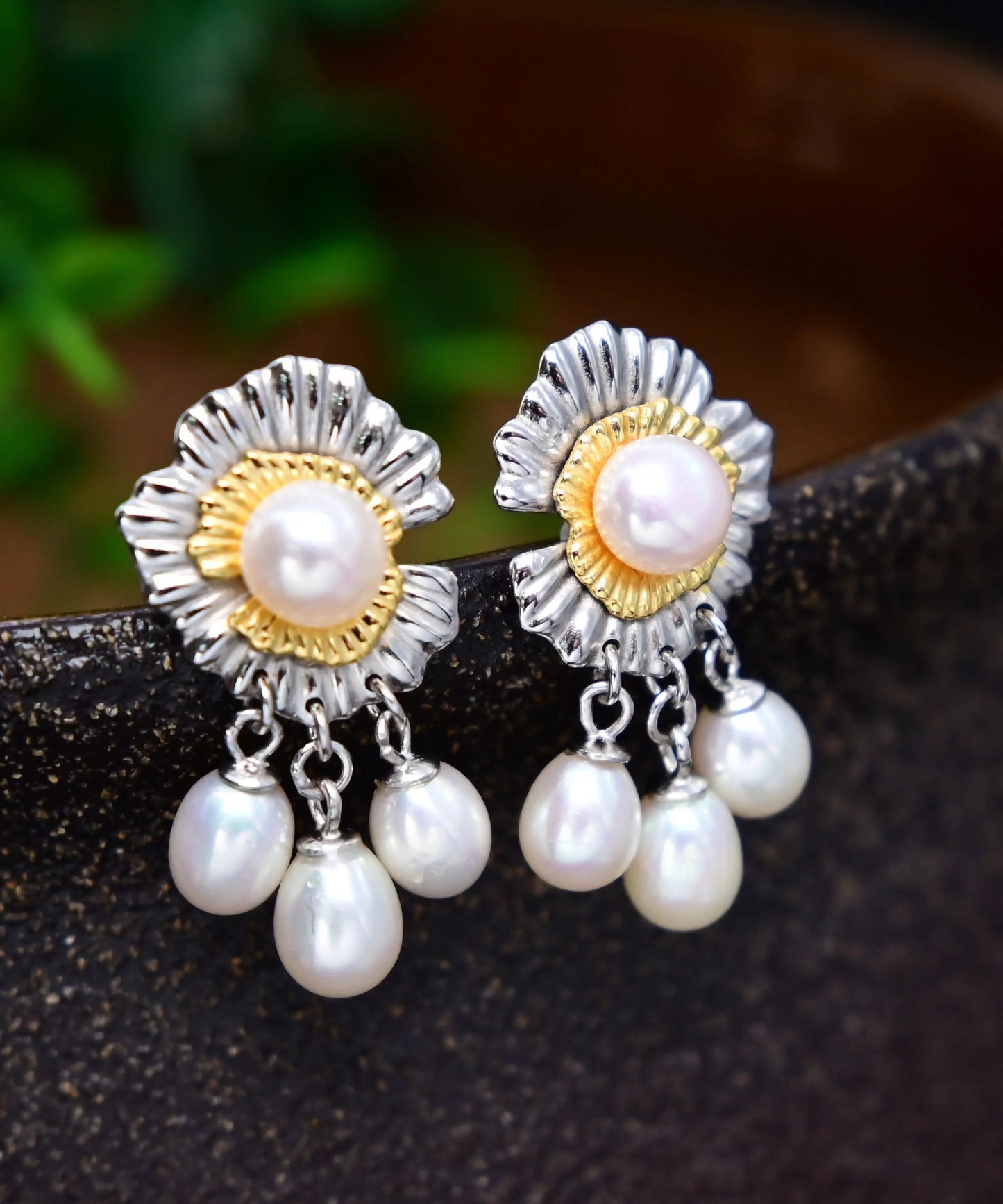 Women White Sterling Silver Overgild Jade Tassel Drop Earrings Ada Fashion