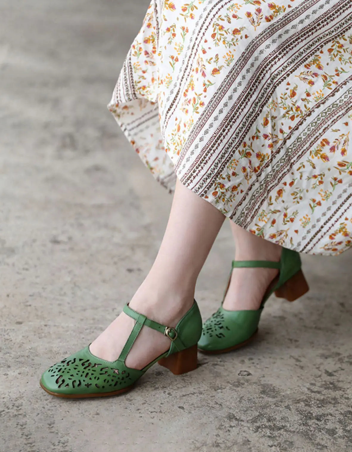 Women's Ankle-strap Vintage Chunky Shoes Ada Fashion
