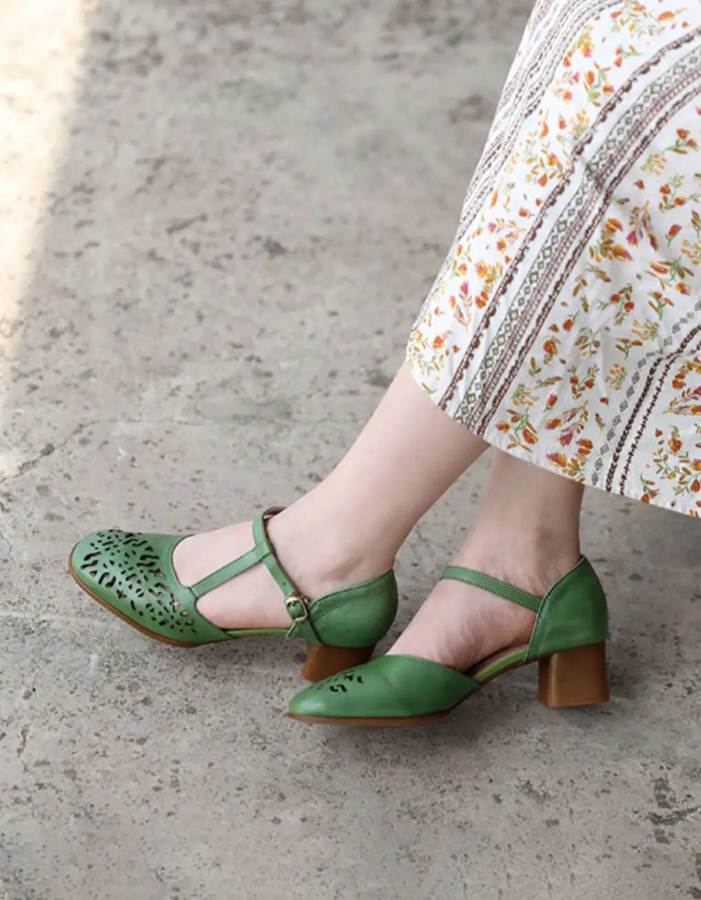 Women's Ankle-strap Vintage Chunky Shoes Ada Fashion