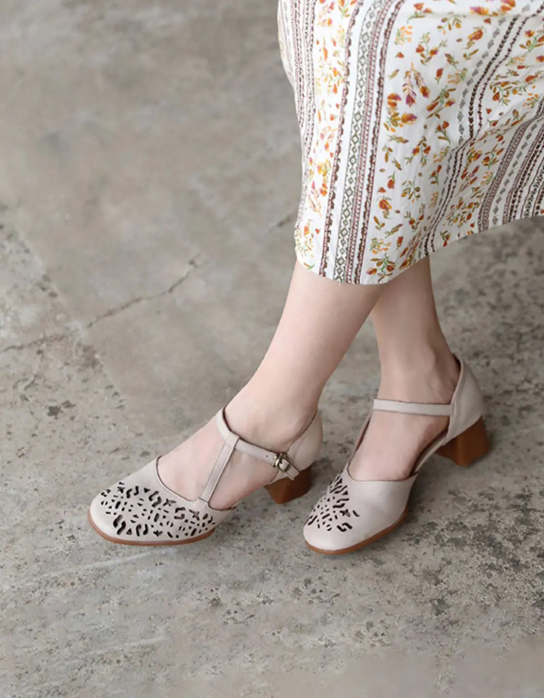 Women's Ankle-strap Vintage Chunky Shoes Ada Fashion
