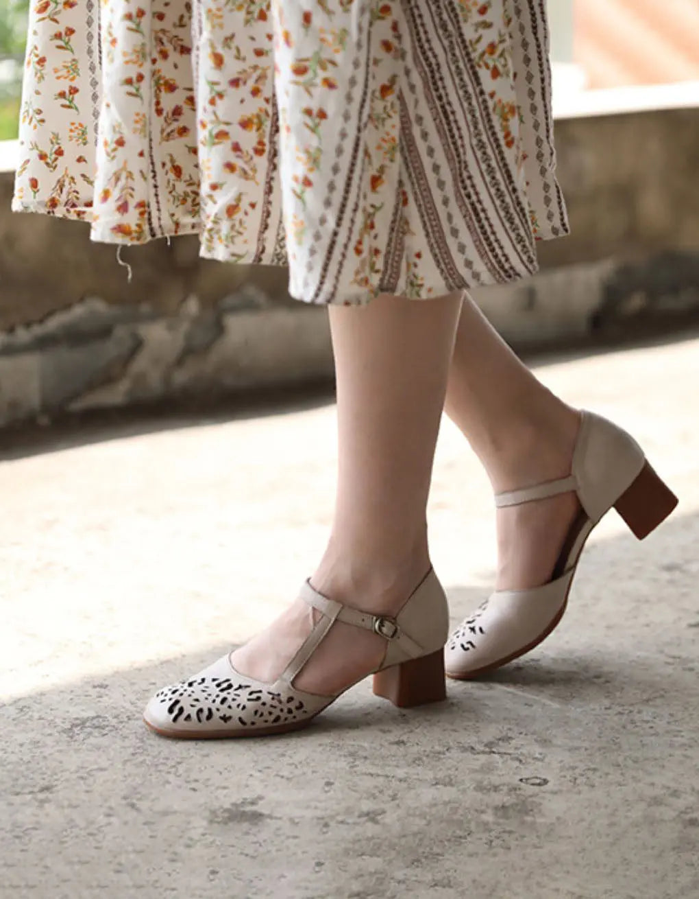 Women's Ankle-strap Vintage Chunky Shoes Ada Fashion