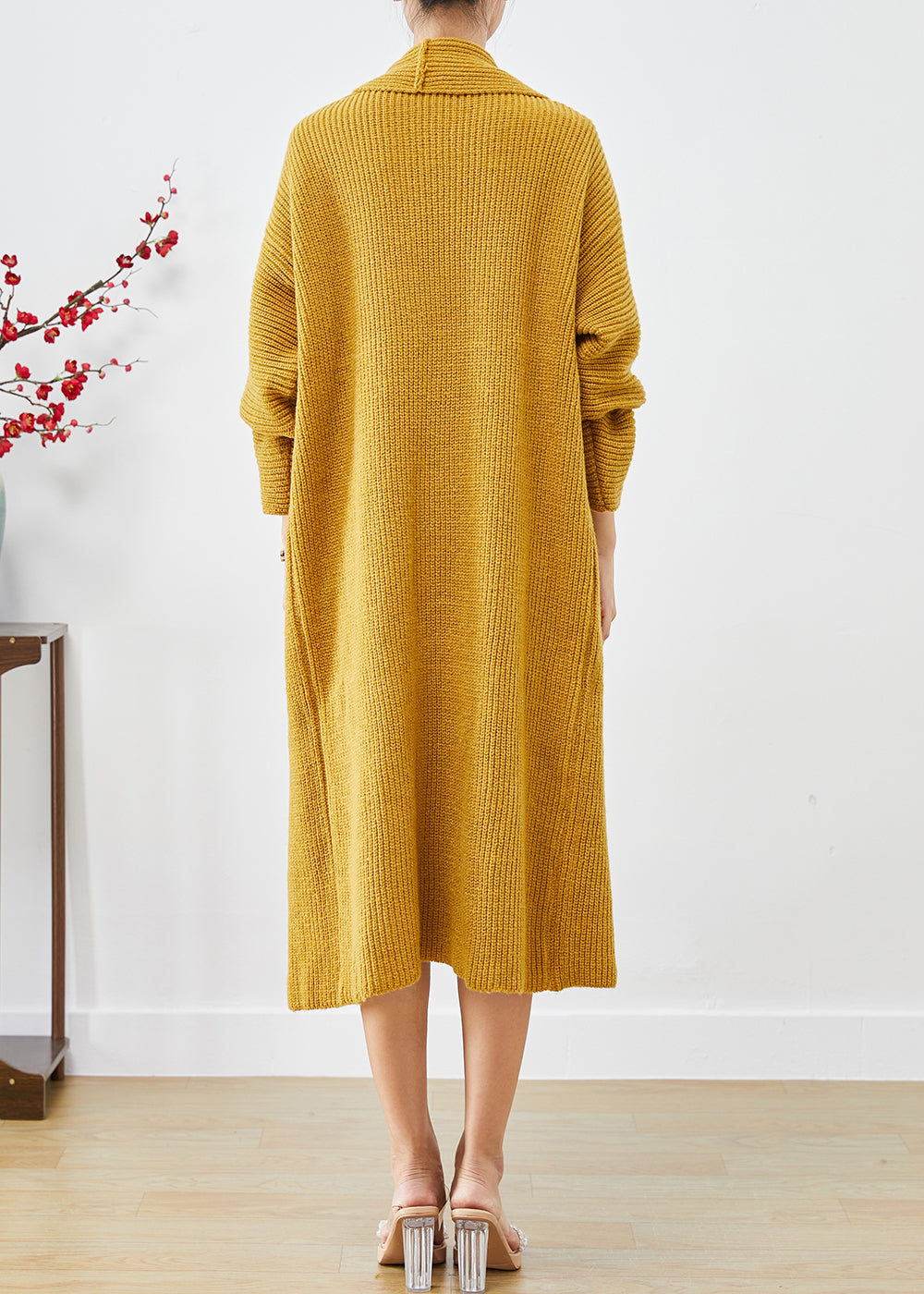 Yellow Knit Loose Cardigans Peter Pan Collar Fall Ada Fashion