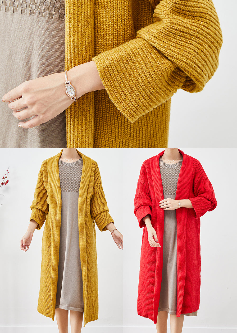 Yellow Knit Loose Cardigans Peter Pan Collar Fall Ada Fashion