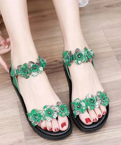 Yellow Sandals Platform Faux Leather Casual Splicing Floral Ada Fashion