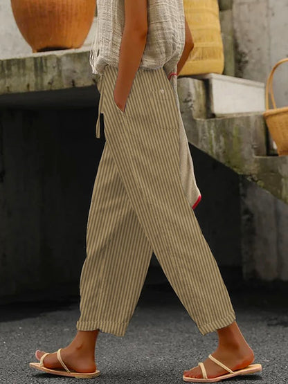 Striped Loose Casual Pants  WX116 - fabuloryshop