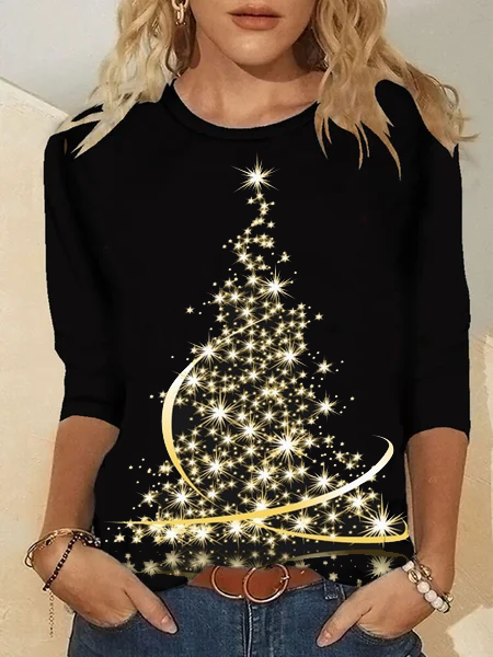 Christmas tree Crew Neck T-shirt  QH107 - fabuloryshop