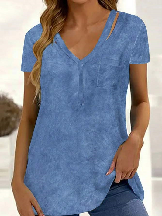 Loose V Neck Casual Shirt  WW108 - fabuloryshop