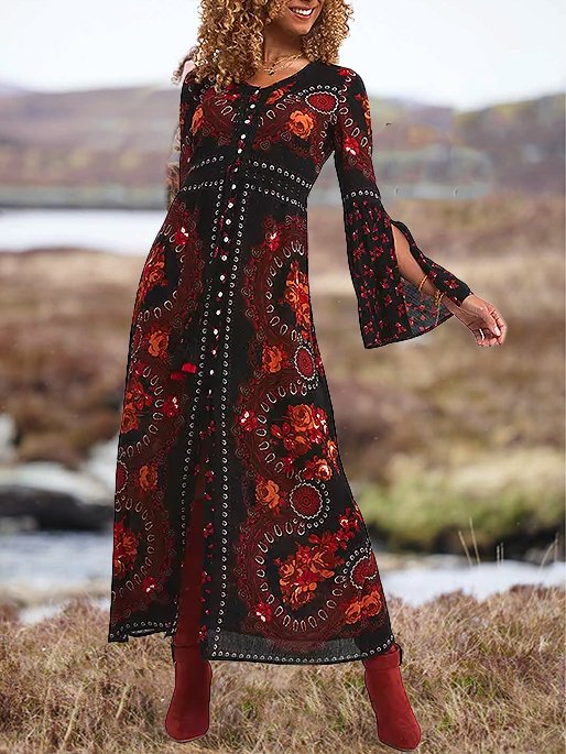 Ethnic Cotton-Blend Dress  QU120