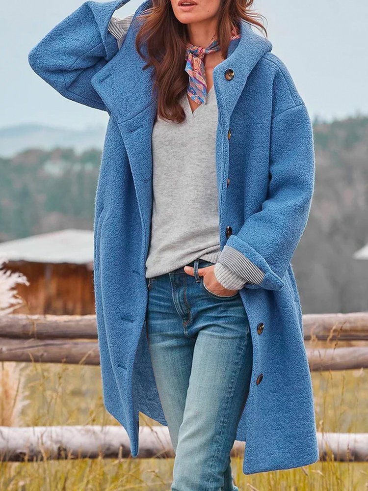 Woolen Hoodie Casual Overcoat  QL72 - fabuloryshop