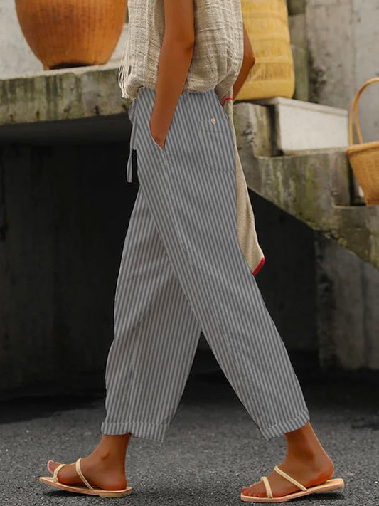 Striped Loose Casual Pants  WX116 - fabuloryshop