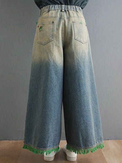 Original Split-Joint Column Wide Leg Denim Pants LY3931 - fabuloryshop