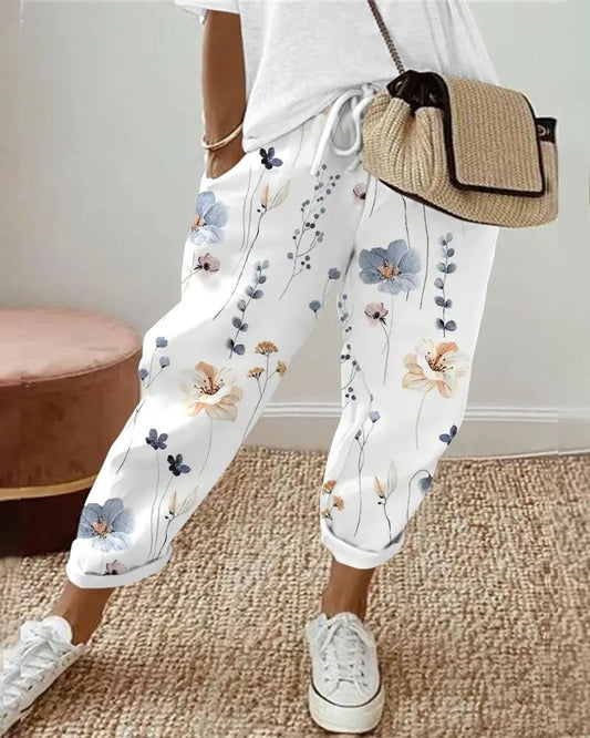 Casual Loose Floral Pants  WX70 - fabuloryshop