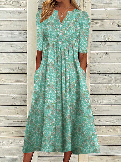 Casual Floral Dress  QPQ117 - fabuloryshop