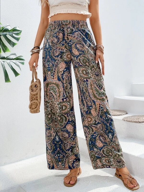 Boho Cashew Flowers Pants  QK86 - fabuloryshop