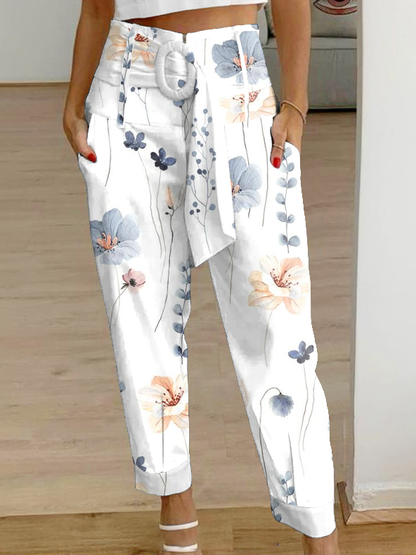 Casual Floral Loose Cargo Pants  WX114 - fabuloryshop