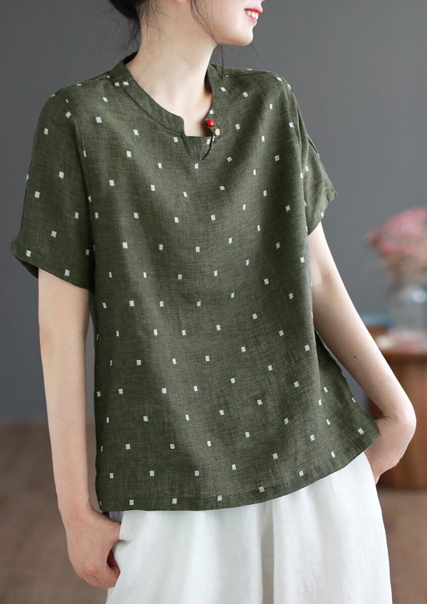 Casual Retro Linen Embroidery Summer Tops LY3971 - fabuloryshop