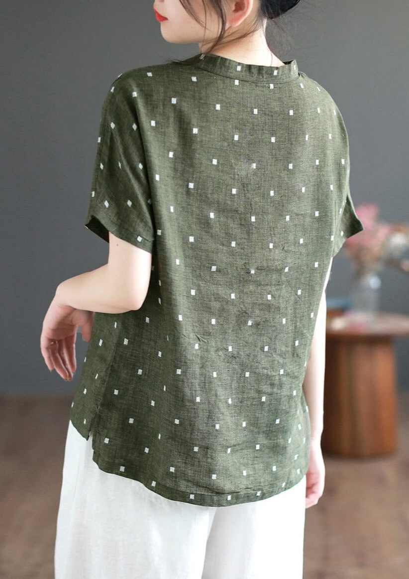 Casual Retro Linen Embroidery Summer Tops LY3971 - fabuloryshop