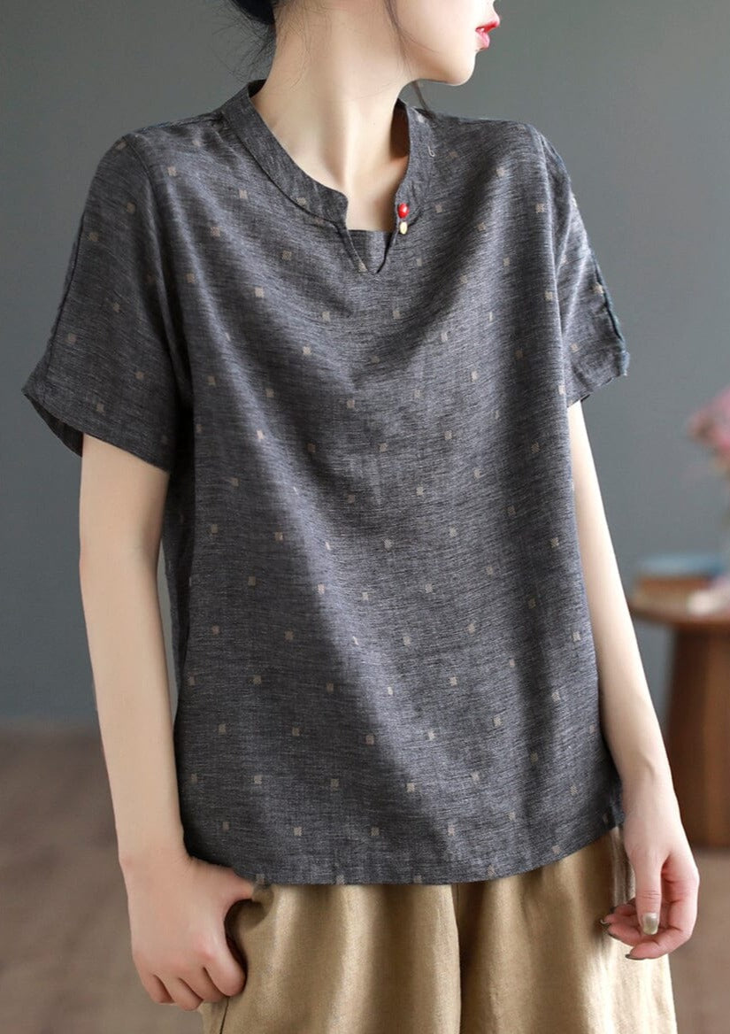 Casual Retro Linen Embroidery Summer Tops LY3971 - fabuloryshop