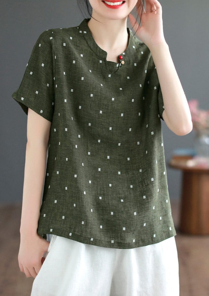Casual Retro Linen Embroidery Summer Tops LY3971 - fabuloryshop