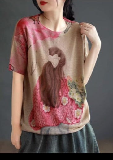 Women Casual Stylish Print Cotton Summer Tops LY3930 - fabuloryshop