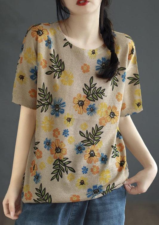 Women Casual Stylish Print Cotton Summer Tops LY3930 - fabuloryshop